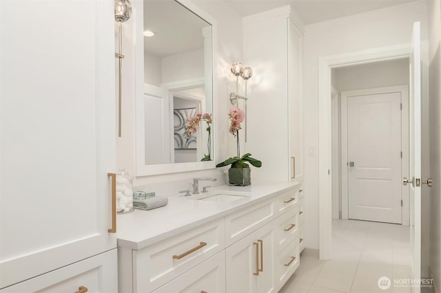 8620 N Mercer Way, Mercer Island, WA 98040 - bathroom with vanity and tile patterned flooring