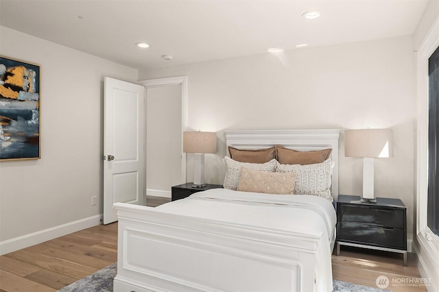 8620 N Mercer Way, Mercer Island, WA 98040 - bedroom with wood finished floors, recessed lighting, and baseboards