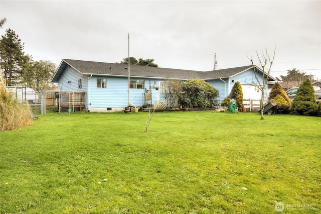 208 N Broadway St, Westport, WA 98595 - rear view of property with crawl space and roof with shingles