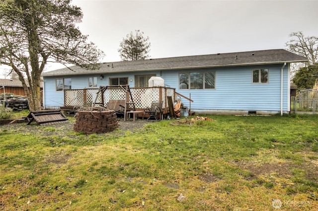 208 N Broadway St, Westport, WA 98595 - back of property with an outdoor fire pit