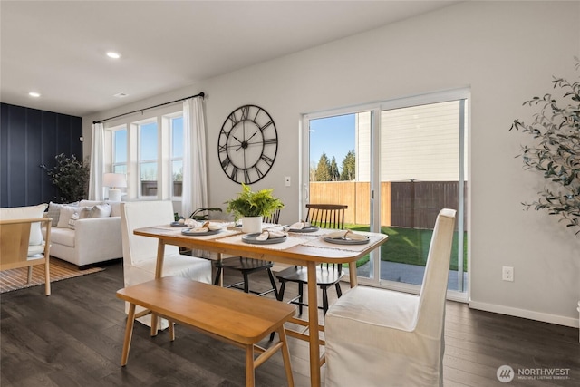 3904 23rd Ave NE Unit 39, Olympia, WA 98506 - dining space with healthy amount of natural light, dark wood-style floors, recessed lighting, and baseboards