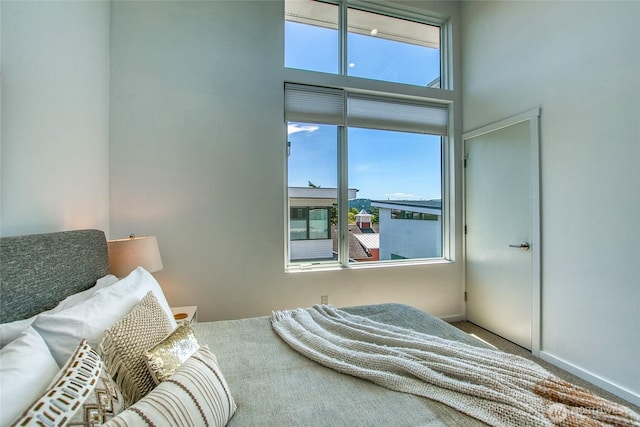 430 Prune Aly Unit B, Orcas Island, WA 98245 - carpeted bedroom with a towering ceiling