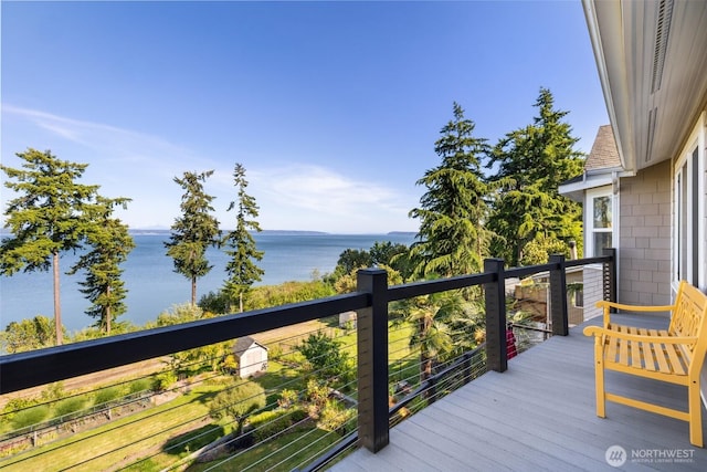 699 Lehman Dr, Camano Island, WA 98282 - wooden terrace featuring a water view
