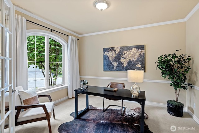 25939 SE 22nd Pl, Sammamish, WA 98075 - office with carpet floors, healthy amount of natural light, baseboards, and ornamental molding