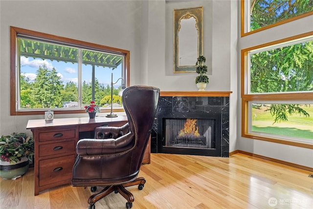 3726 SW 313th St, Federal Way, WA 98023 - office with wood finished floors, healthy amount of natural light, and a high end fireplace