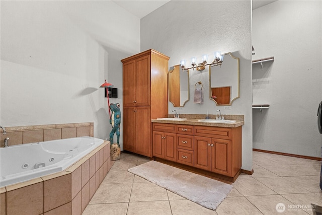 3726 SW 313th St, Federal Way, WA 98023 - full bathroom featuring tile patterned flooring, a jetted tub, and double vanity