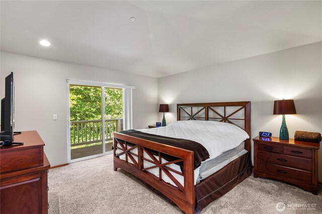 2903 96th St SE, Everett, WA 98208 - bedroom with access to exterior, carpet, recessed lighting, and baseboards