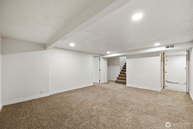 1221 Tillamook St, Walla Walla, WA 99362 - finished basement with carpet flooring, recessed lighting, stairs, and baseboards