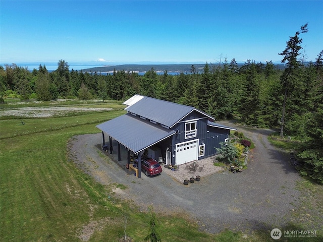 1068 Happy Valley Rd, Sequim, WA 98382 - view from above of property with a heavily wooded area
