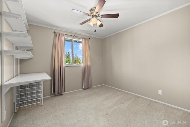 9 199th Pl SE, Bothell, WA 98012 - carpeted spare room with a ceiling fan, baseboards, and ornamental molding