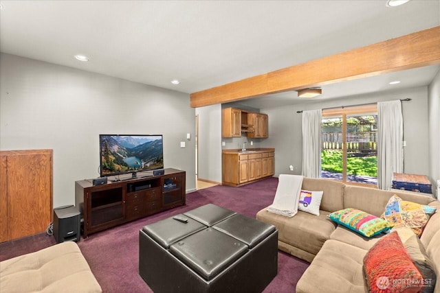 9 199th Pl SE, Bothell, WA 98012 - living area featuring dark colored carpet and recessed lighting