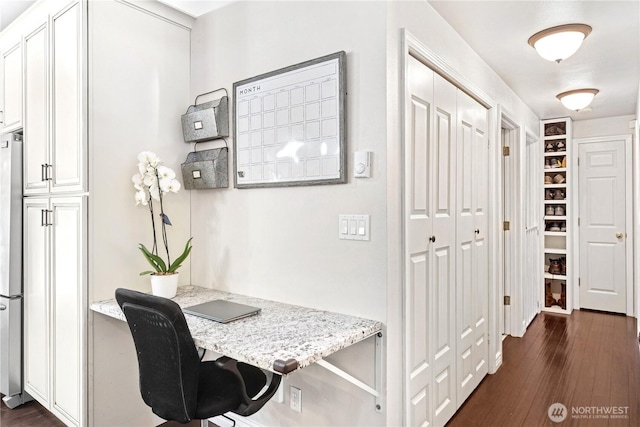 7606 Illahee Rd NE, Bremerton, WA 98311 - hall with dark wood-type flooring and an office area