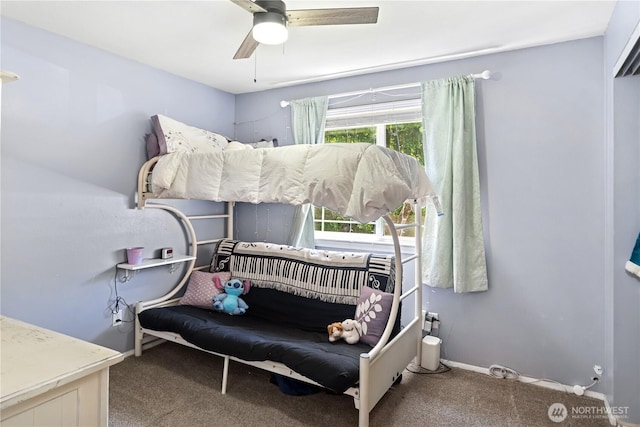 7606 Illahee Rd NE, Bremerton, WA 98311 - carpeted bedroom featuring ceiling fan and baseboards