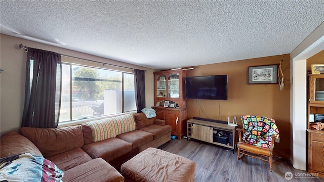 6 Elgin Way, Oroville, WA 98844 - living room with wood finished floors and a textured ceiling