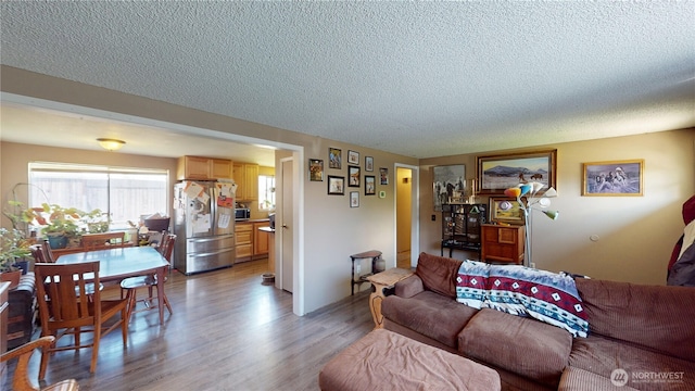6 Elgin Way, Oroville, WA 98844 - living area with a textured ceiling and light wood-style flooring
