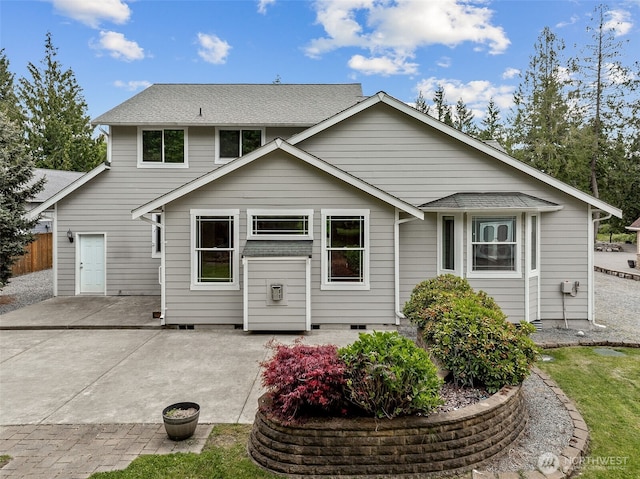 13123 320th Street Ct E, Graham, WA 98338 - rear view of property featuring a patio and roof with shingles