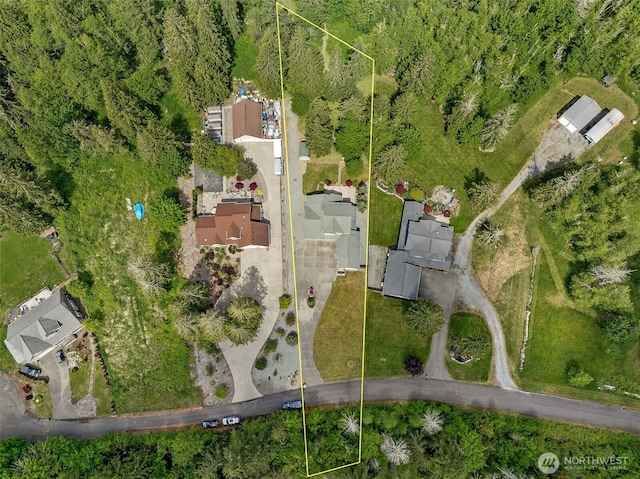 13123 320th Street Ct E, Graham, WA 98338 - aerial view of property's location featuring property parcel outlined