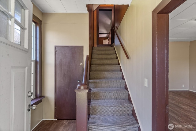 1109 River St, Hoquiam, WA 98550 - stairway featuring wood finished floors and baseboards