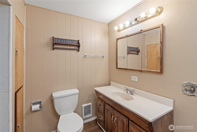 1109 River St, Hoquiam, WA 98550 - half bath with vanity, toilet, and heating unit
