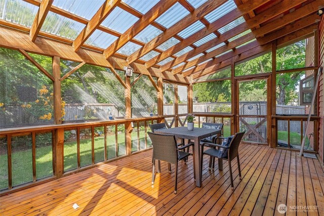 16515 126th Ave NE, Woodinville, WA 98072 - sunroom / solarium with outdoor dining space and lofted ceiling