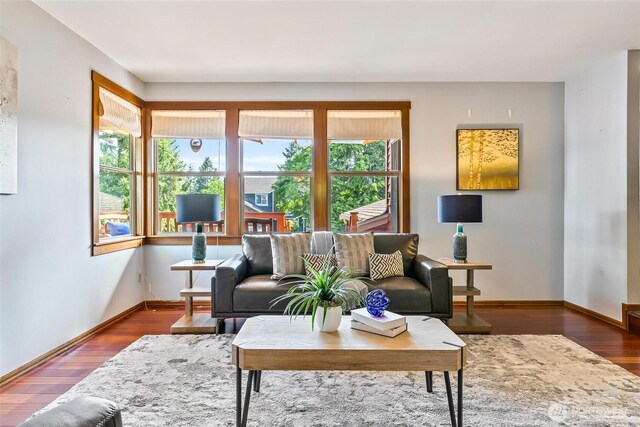 16515 126th Ave NE, Woodinville, WA 98072 - living area with baseboards and wood finished floors
