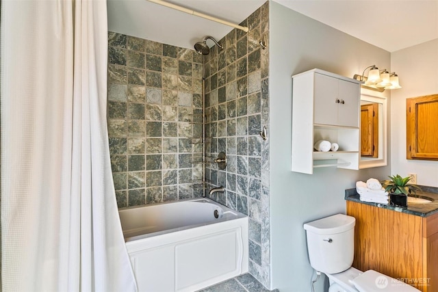 16515 126th Ave NE, Woodinville, WA 98072 - bathroom with shower / bathtub combination with curtain, toilet, and vanity