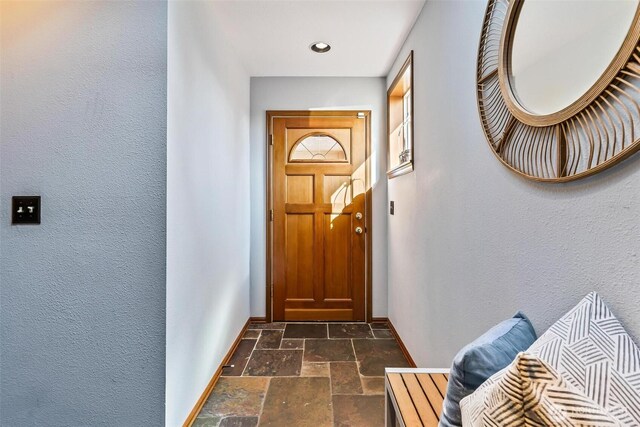 16515 126th Ave NE, Woodinville, WA 98072 - entryway with stone tile flooring, baseboards, and recessed lighting