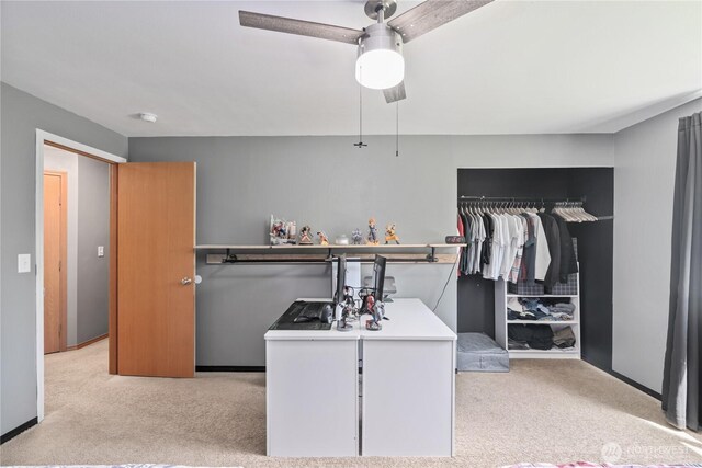 138 Stamper Rd, Elma, WA 98541 - bedroom with carpet floors, a closet, and ceiling fan