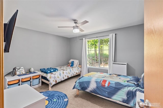 138 Stamper Rd, Elma, WA 98541 - carpeted bedroom featuring ceiling fan