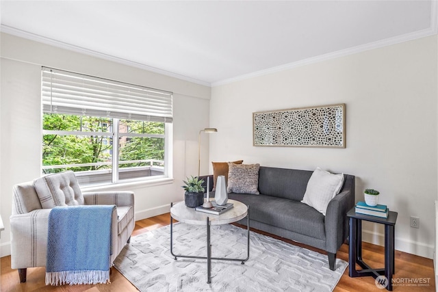 10309 Midvale Ave N Unit B, Seattle, WA 98133 - living area with ornamental molding, wood finished floors, and baseboards