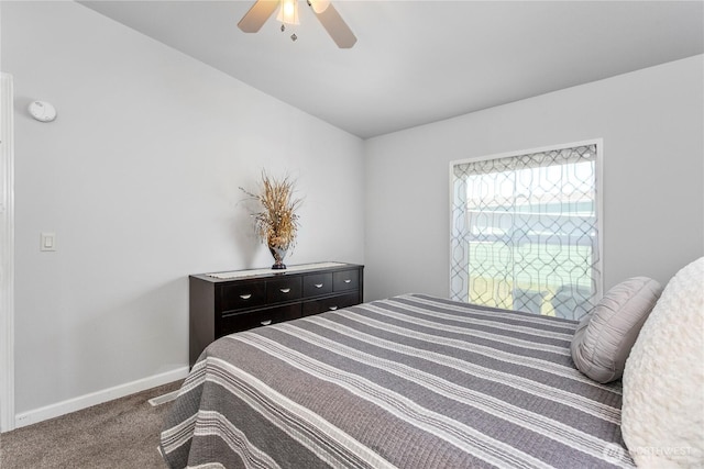 300 SW 7th Ave Unit 127, Battle Ground, WA 98604 - bedroom featuring carpet flooring, a ceiling fan, and vaulted ceiling