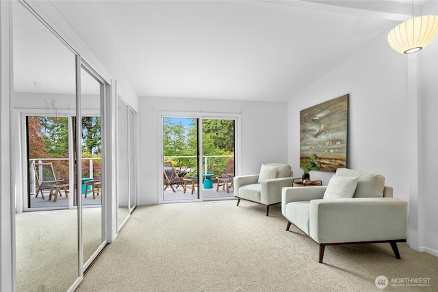5 Wembley Ln, Mercer Island, WA 98040 - sitting room featuring carpet flooring and lofted ceiling