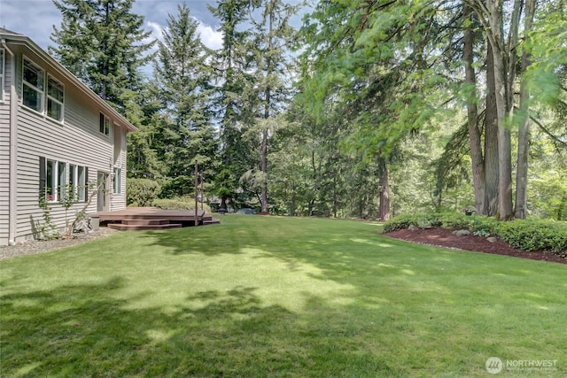 18915 SE 284th Ct, Kent, WA 98042 - view of green lawn with a wooden deck