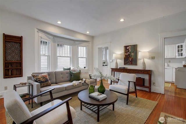 2433 E Valley St, Seattle, WA 98112 - living room with light wood-type flooring and recessed lighting