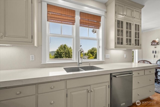 1259 Insel Rd, Woodland, WA 98674 - kitchen with a sink, dishwasher, light countertops, and plenty of natural light