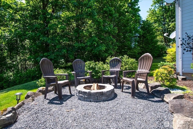 1259 Insel Rd, Woodland, WA 98674 - view of patio / terrace with a fire pit
