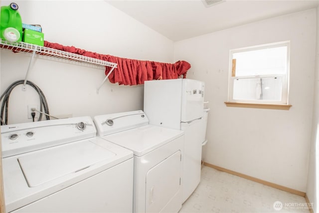 19011 89th Ave E, Puyallup, WA 98375 - laundry area featuring washing machine and clothes dryer and baseboards