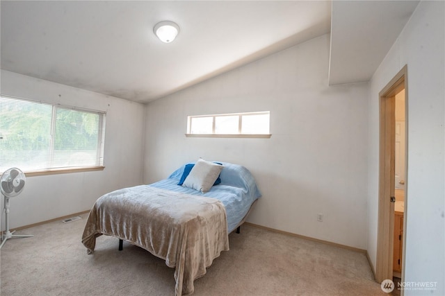 19011 89th Ave E, Puyallup, WA 98375 - bedroom with vaulted ceiling, carpet floors, and baseboards