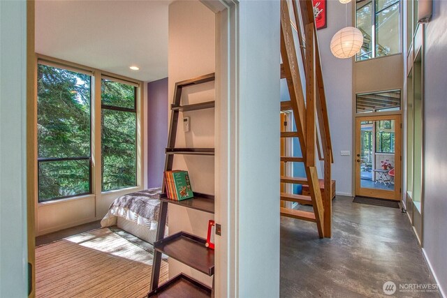 808 Pioneer Hill Rd, Orcas Island, WA 98279 - bedroom with baseboards and finished concrete floors
