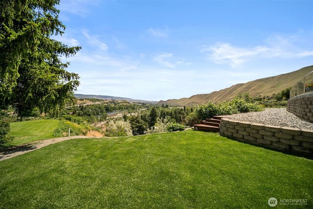 1901 Sleepy Hollow Rd, Wenatchee, WA 98801 - view of grassy yard with a mountain view