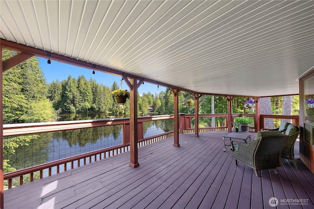 51 E Glamis Ct, Shelton, WA 98584 - wooden deck with a water view