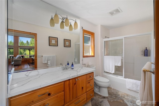 51 E Glamis Ct, Shelton, WA 98584 - full bath with vanity, toilet, and combined bath / shower with glass door
