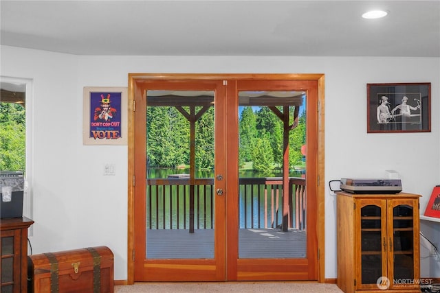 51 E Glamis Ct, Shelton, WA 98584 - doorway to outside featuring baseboards, french doors, plenty of natural light, and recessed lighting