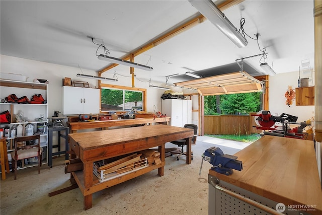 51 E Glamis Ct, Shelton, WA 98584 - garage with a workshop area