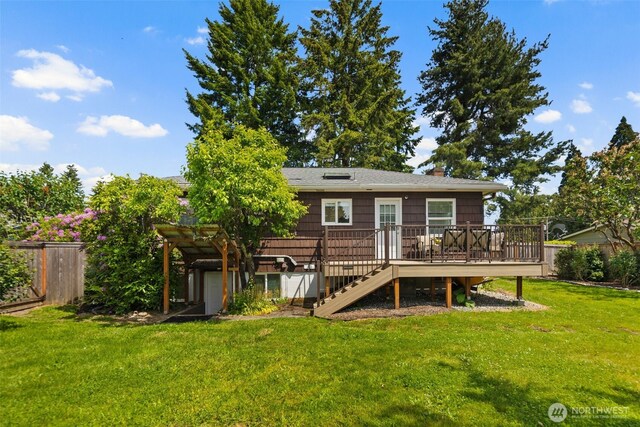 19027 37th Ave S, Seatac, WA 98188 - back of property with stairway and a wooden deck