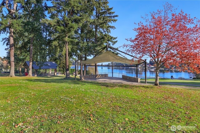 19027 37th Ave S, Seatac, WA 98188 - view of community featuring a gazebo, a water view, and a yard