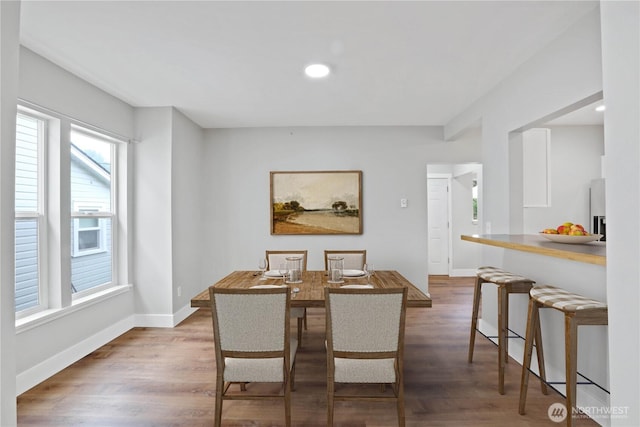 45885 Division St, Concrete, WA 98237 - dining space with wood finished floors, baseboards, and recessed lighting