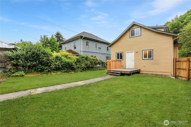 45885 Division St, Concrete, WA 98237 - rear view of house featuring a wooden deck