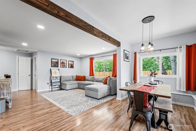140 Tremont St, Port Orchard, WA 98366 - living area featuring light wood-style floors, recessed lighting, and baseboards
