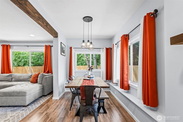 140 Tremont St, Port Orchard, WA 98366 - dining area featuring healthy amount of natural light, wood finished floors, and a chandelier